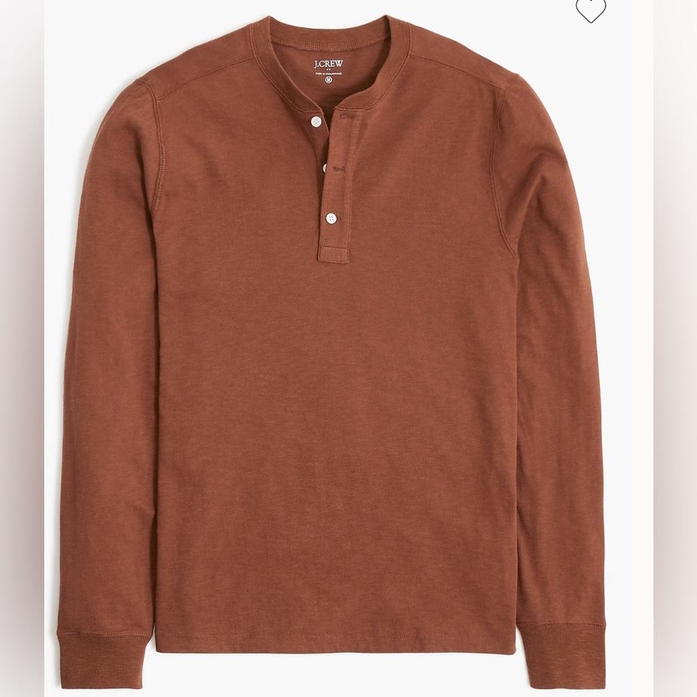 Long-sleeve henley in slub cotton